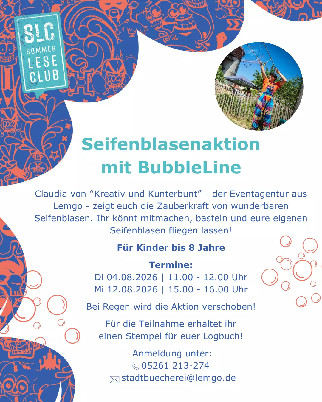 SommerLeseClub - Seifenblasenaktion mit BubbleLine